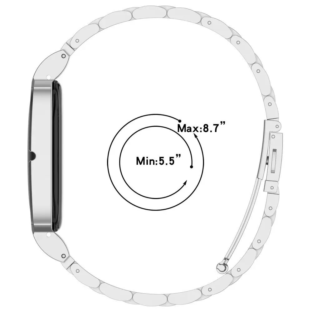 Replacement Stainless Steel Strap Metal Durable Band Loop Bracelet Adjustable Watchband for Google Fitbit Air