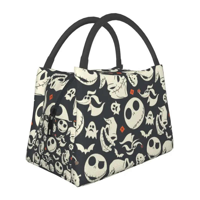 

Jack Skellington Insulated Lunch Bags for Women The Nightmare Before Christmas Resuable Cooler Thermal Bento Box Camping Travel