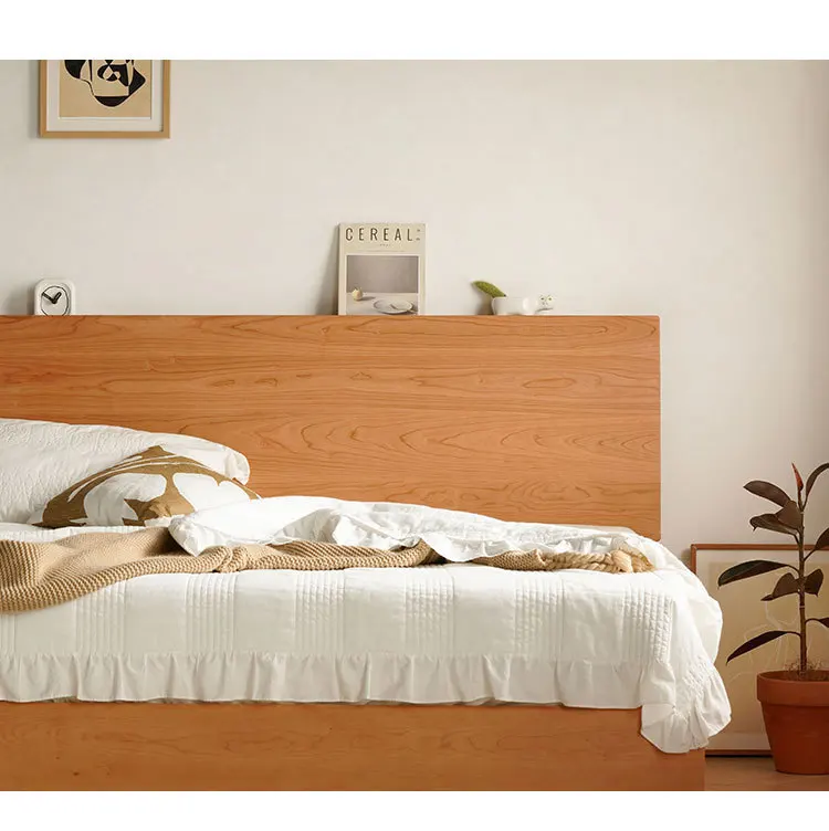

Customizable Nordic solid wood bed