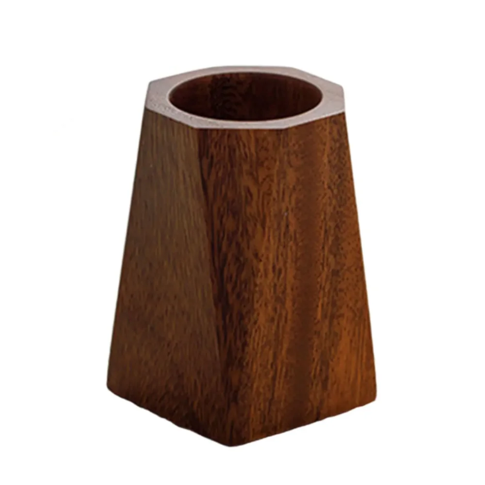 Multifunctional Vintage Walnut Pen Holder Polishing Design Octagonal Desktop Pen Box Smooth Surface Desktop Storage Holder Study