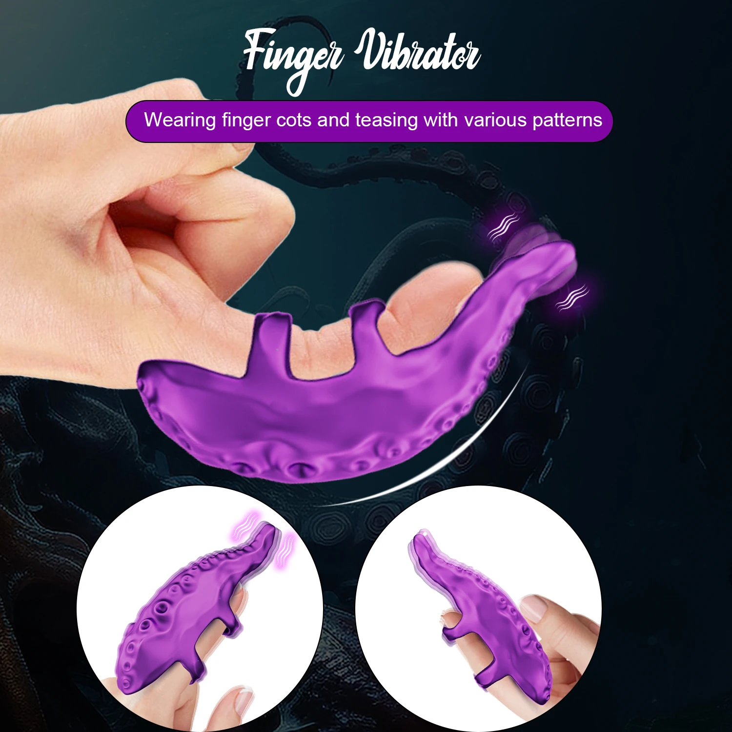 Mini Realistic Octopus Finger Vibrator - 9 Vibration Modes Massager, Sex Toys for Women, Portable Adult Toys