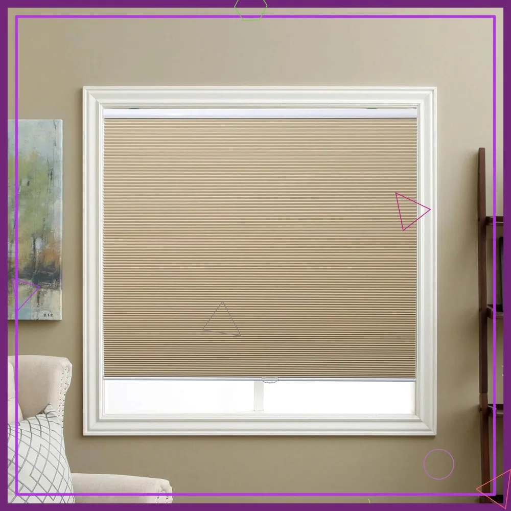 

Cordless Blackout Cellular Shades 32x64 Inch Ivory Beige Honeycomb Blinds Thermal Insulation