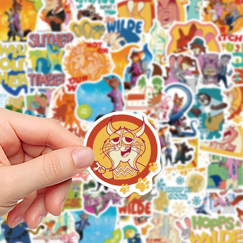 10/30/50 قطعة الكرتون الكلاسيكية Zootopia 2 ملصقات لطيف ديزني أنيمي الكتابة على الجدران ملصق ل سكيت الدراجة مضحك الشارات الديكور