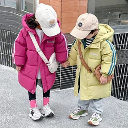 New Kids Thick Down Coat Winter Boys Girls Padded Warm Outerwear Childrens Clothes Hooded Cotton Clothing Jackets Snowsuit