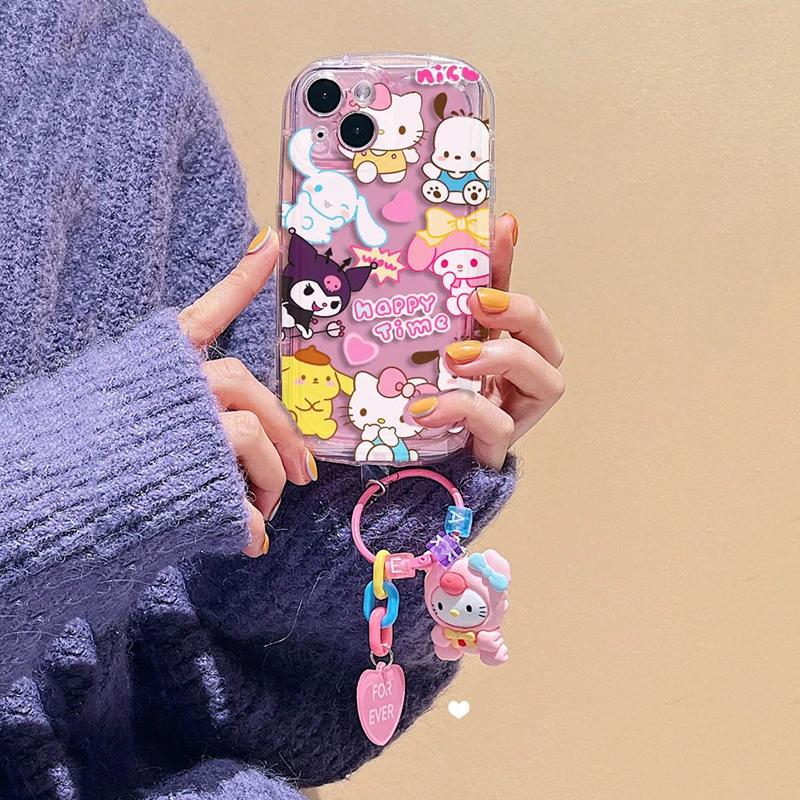 Cartoon 3D Hello Kitty Kuromi Dog Case For Samsung Galaxy A53 A05 A21S A04S A24 A10S A04E A71 A72 A33 A02 A03 A73 F13 A05S