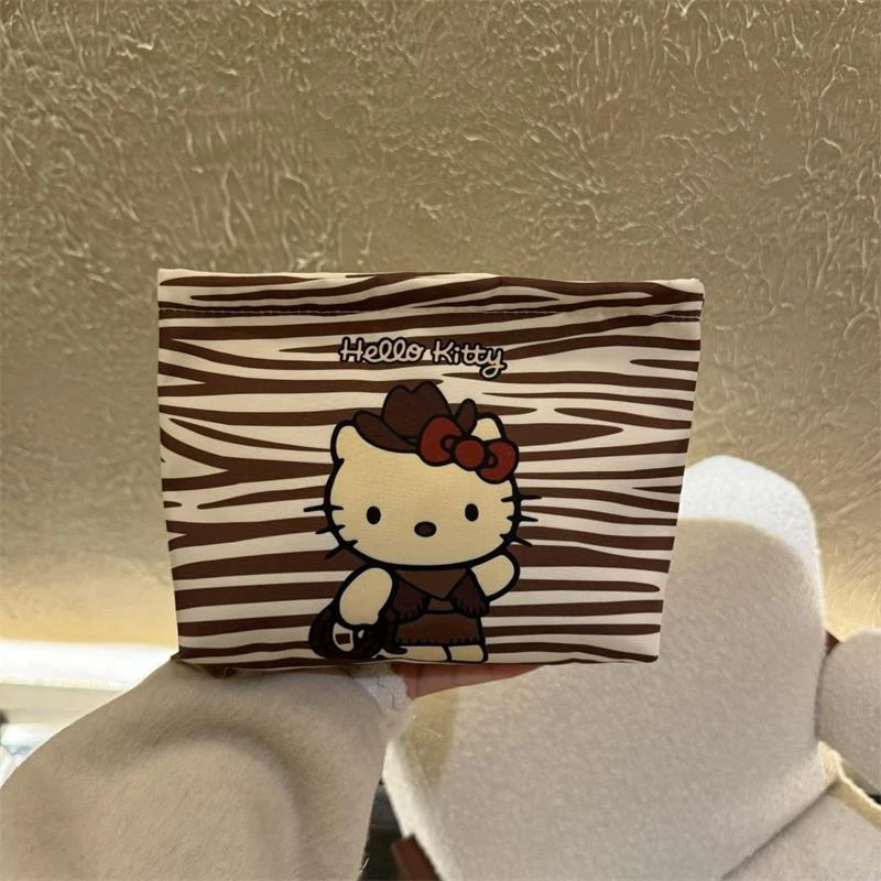 New Cartoon Sanrio Large Capacity Cosmetic Bag Cute Hello Kitty Portable Travel Storage Bag Girly Heart KT Cat Makeup Bags Gifts