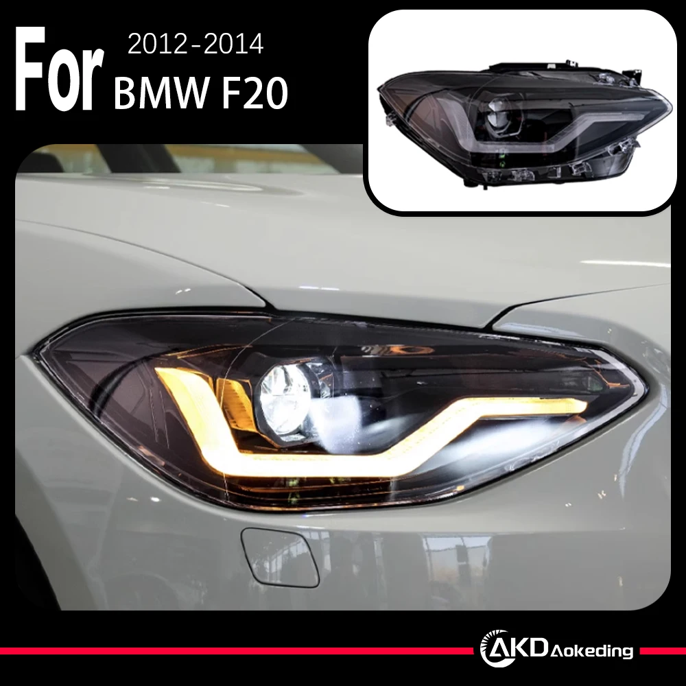 

AKD модель автомобиля, автомобильные фары для BMW F20, светодиодные фары, линзы проектора 2012-2014, серия 1 DRL, лазерный стиль, автомобильные аксессуары