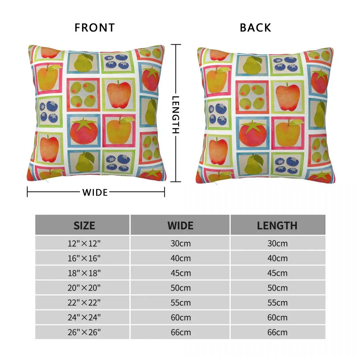 Paper Fruit Apple Tomato Square Pillowcase Polyester Linen Velvet Creative Zip Decor Pillow Case Car Cushion Cover 45x45