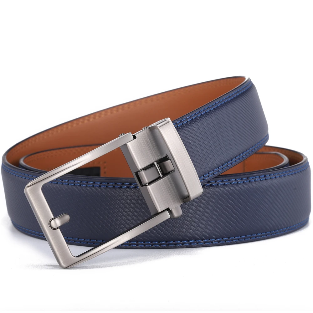 Men\'s Leather Belt High Quality Automatic Buckle Belts for Men Luxury Brands Fashion Cow Leather Carbon Fibre Pattern Strap Male