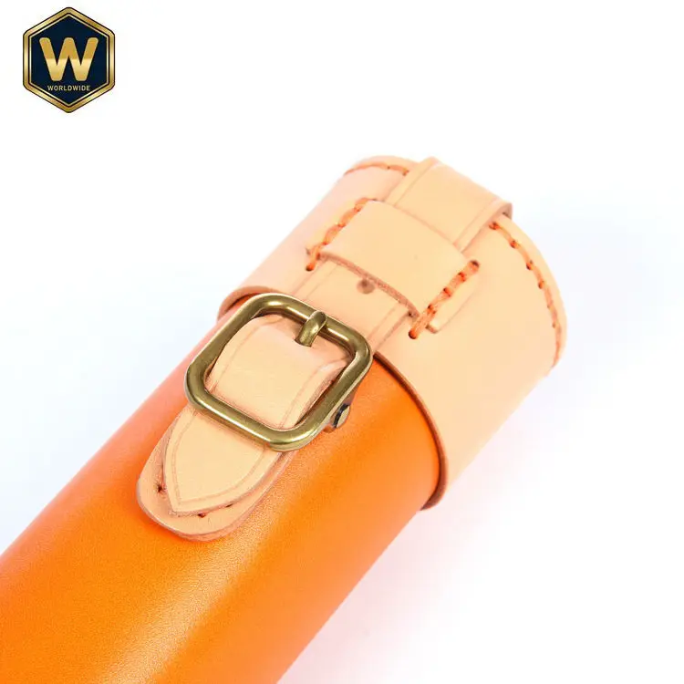 Vintage Genuine Leather Pen Case, Top-Grain Cowhide Pencil Stationery Bag, Crazy Horse Leather Handmade