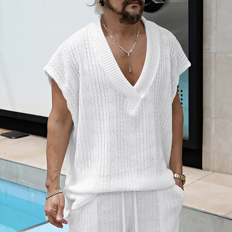 

2025 Summer Hot Selling Men's New Comfortable and Breathable Daily Outdoor Holiday Casual Loose Top Vest in Europe and America