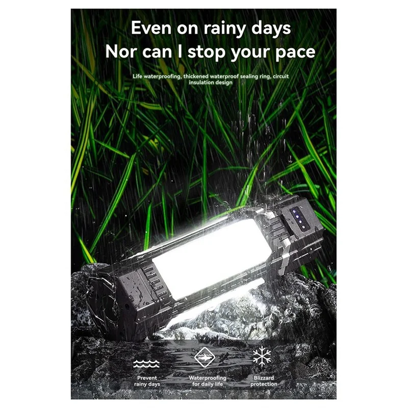 【Electronic-Accessories】USB Rechargeable 3000MAH Camping Light Work Light Flashlight Portable Adjustable Repair Light Warning Li