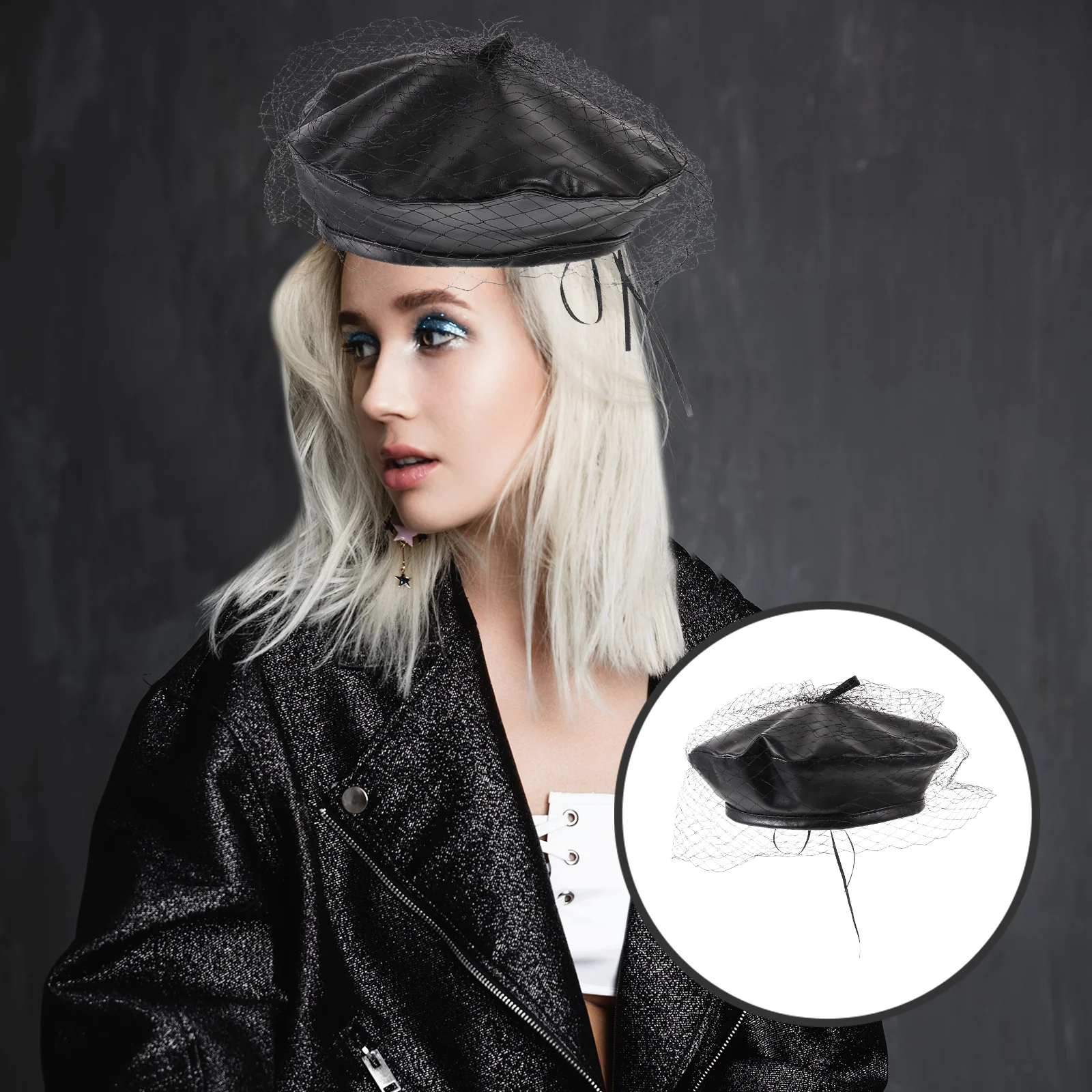 

Retro Vintage Beret Veil Beret Stylish Women Wedding Party Outing Artist Hat Berets for Women