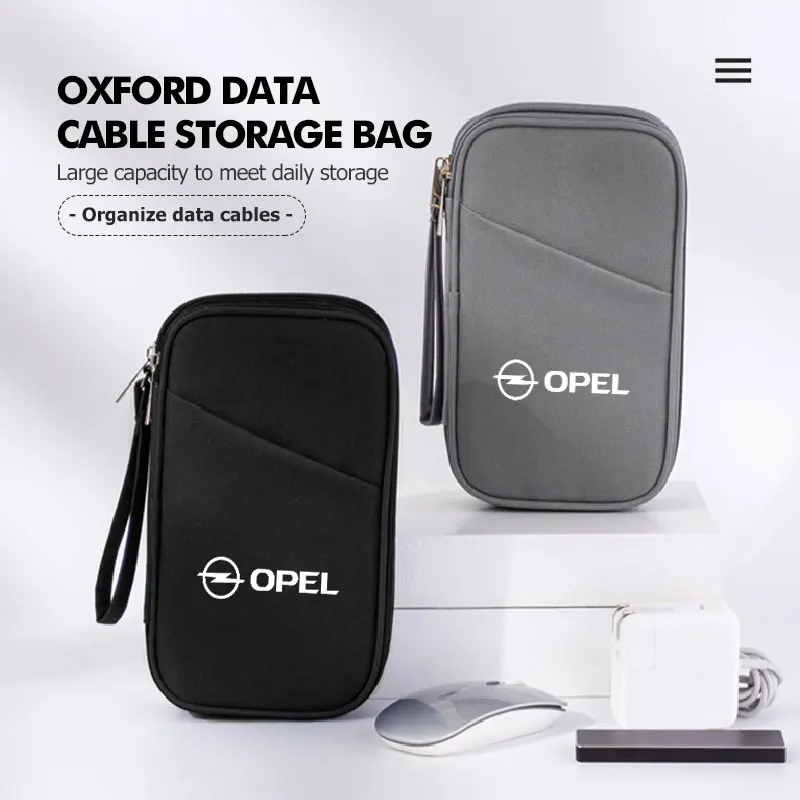 Дорожная сумка для хранения цифровых продуктов Opel, чехол для зарядки, сумка для наушников, сумка на молнии Vectra Zafira Meriva Mokka Grandland
