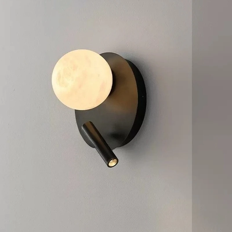 

Modern minimalist all-copper marble wall lamp, background wall lamp