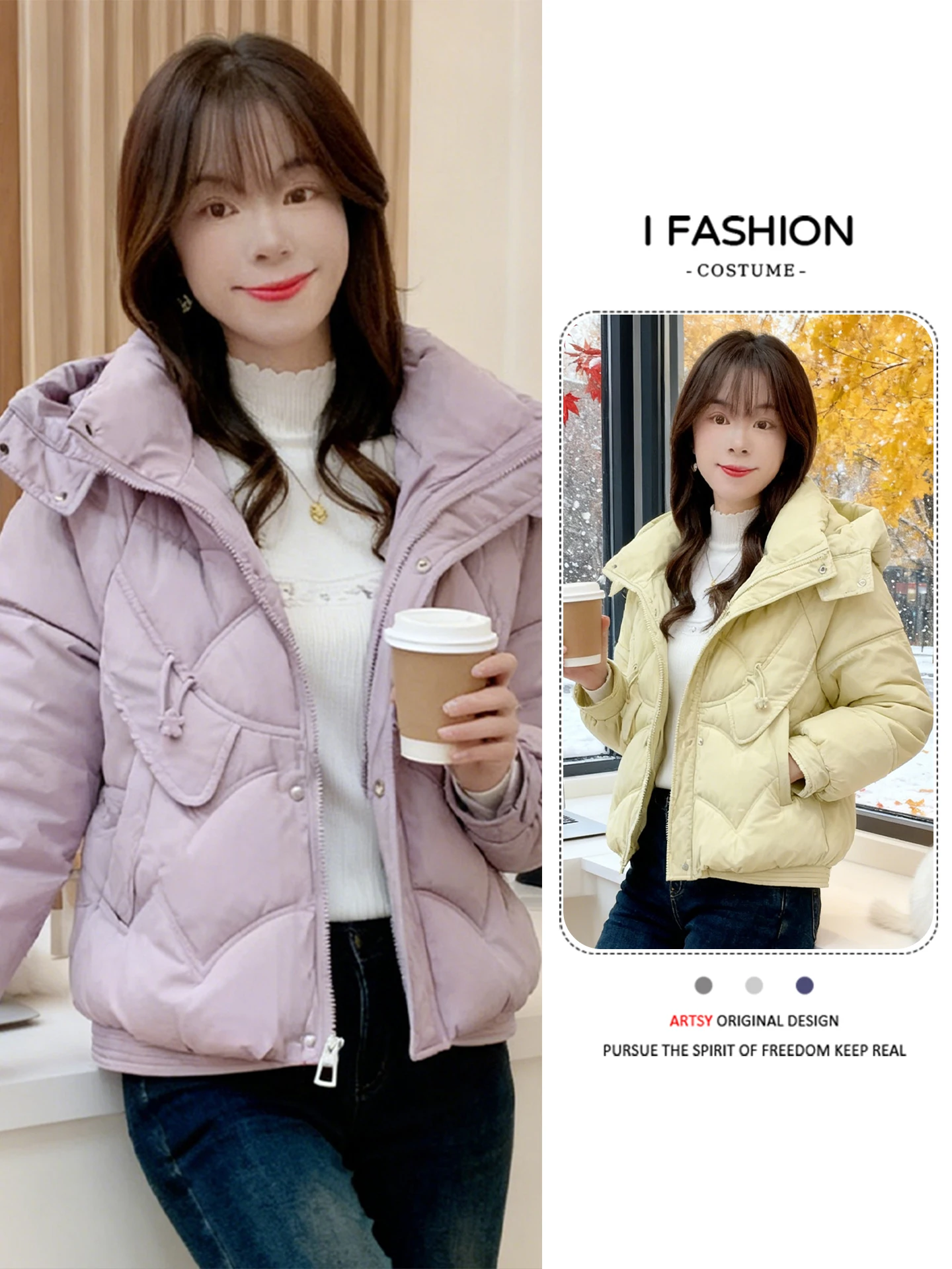 Jaet de algodón con relleno para mujer, invierno, nuevo Sle Commuter, coreano, holgado, con cremallera, empalme, fibra de poliéster, largo, Sve