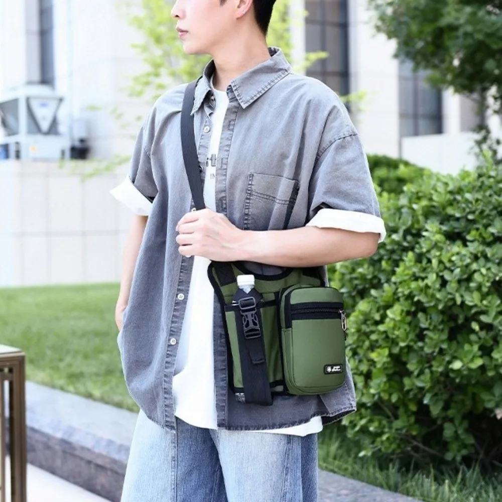 Fashion Oxford Cloth Men's Crossbody Bag Large Capacity Casual Water Cup Bag Retro Portable Shoulder Bag For Men