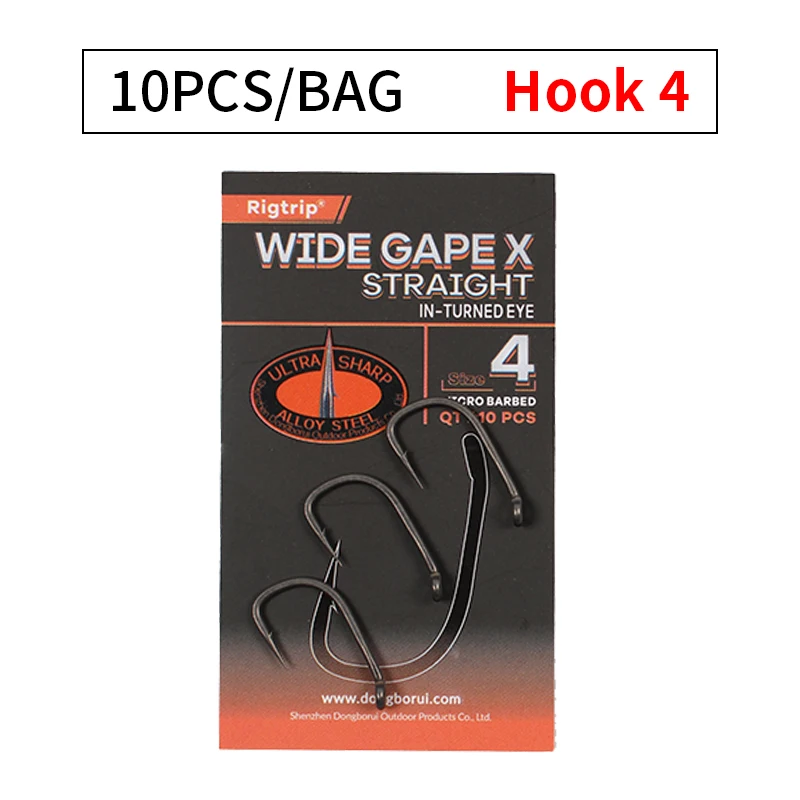 10 stücke Karpfen Angeln Breite Gape Haken PTFE Beschichtung Micro Bard Legierung Stahl Größe 2 4 6 Für Karpfen Angeln haar Rig