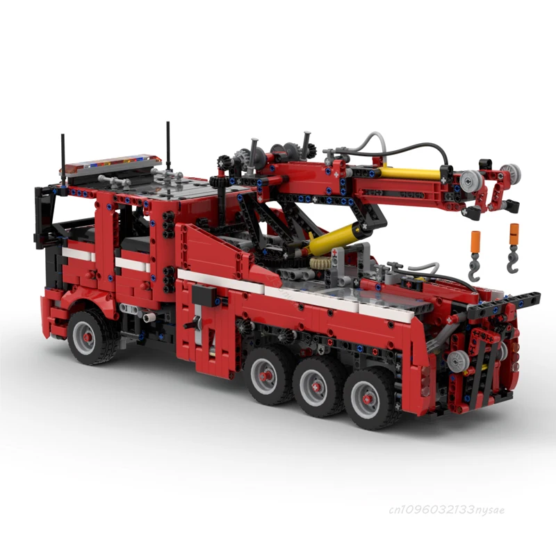 NUOVO MOC Personalizzato Doppia Cabina Wrecker Truck Building Block FAI DA TE Heavy Duty Carro Attrezzi Mattoni Per Bambini Giocattoli Tecnici Regalo
