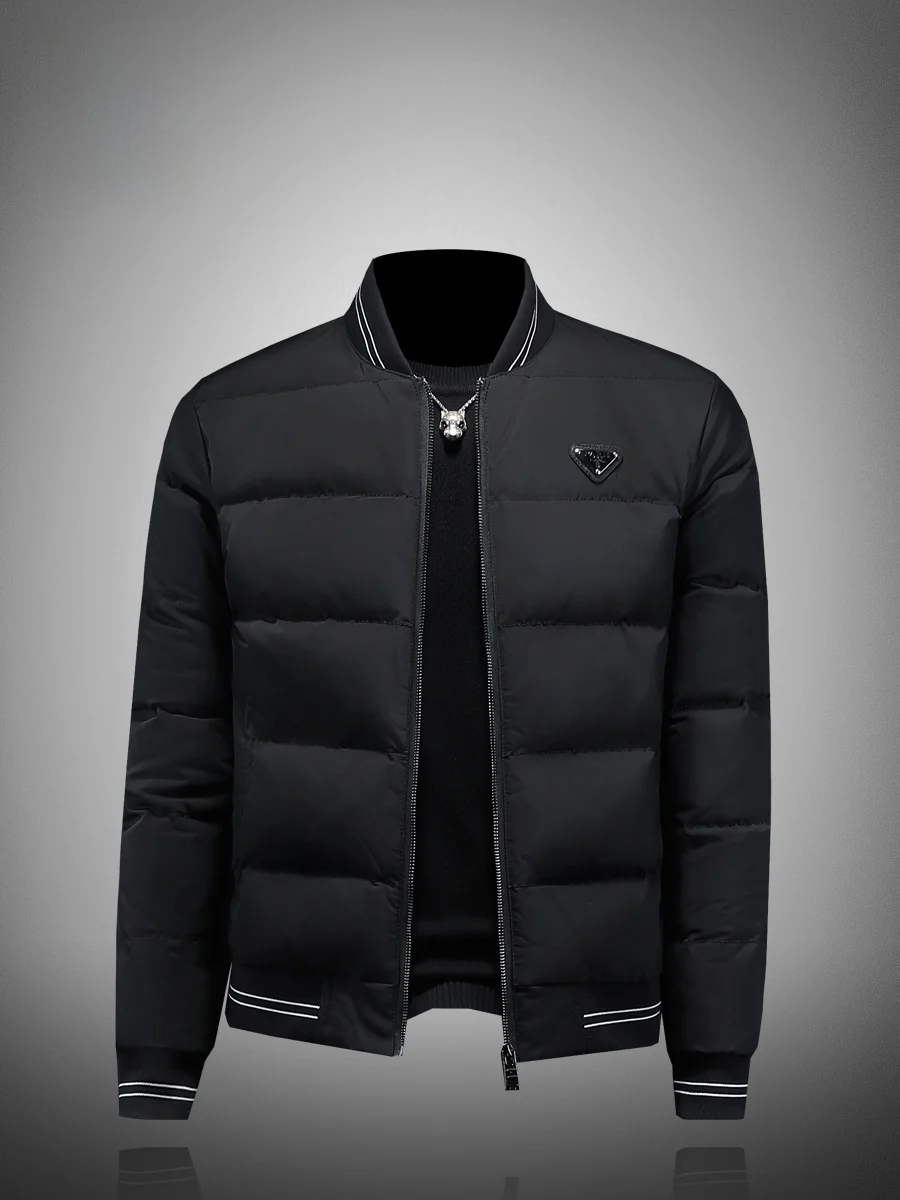 

Men's Baseball Collar down Jaet Thiened Winter Clothes ort Sle Warm Outerwear Faionable Urban Casual Daily Wear