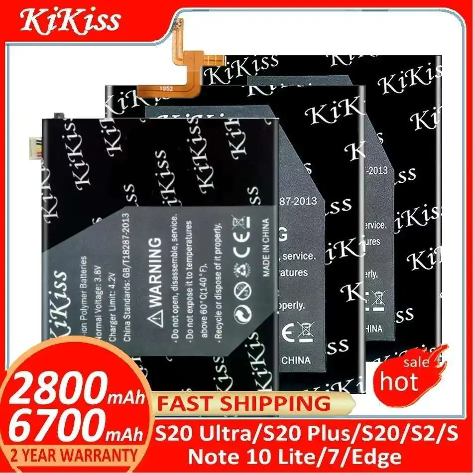 

KiKiss Battery For Samsung Galaxy S20 Ultra Plus S20Plus/S2/S/Note 10 Lite/7 Note7 Edge N7000 I9220 I9228 S20+ S2 I9100 S i9000