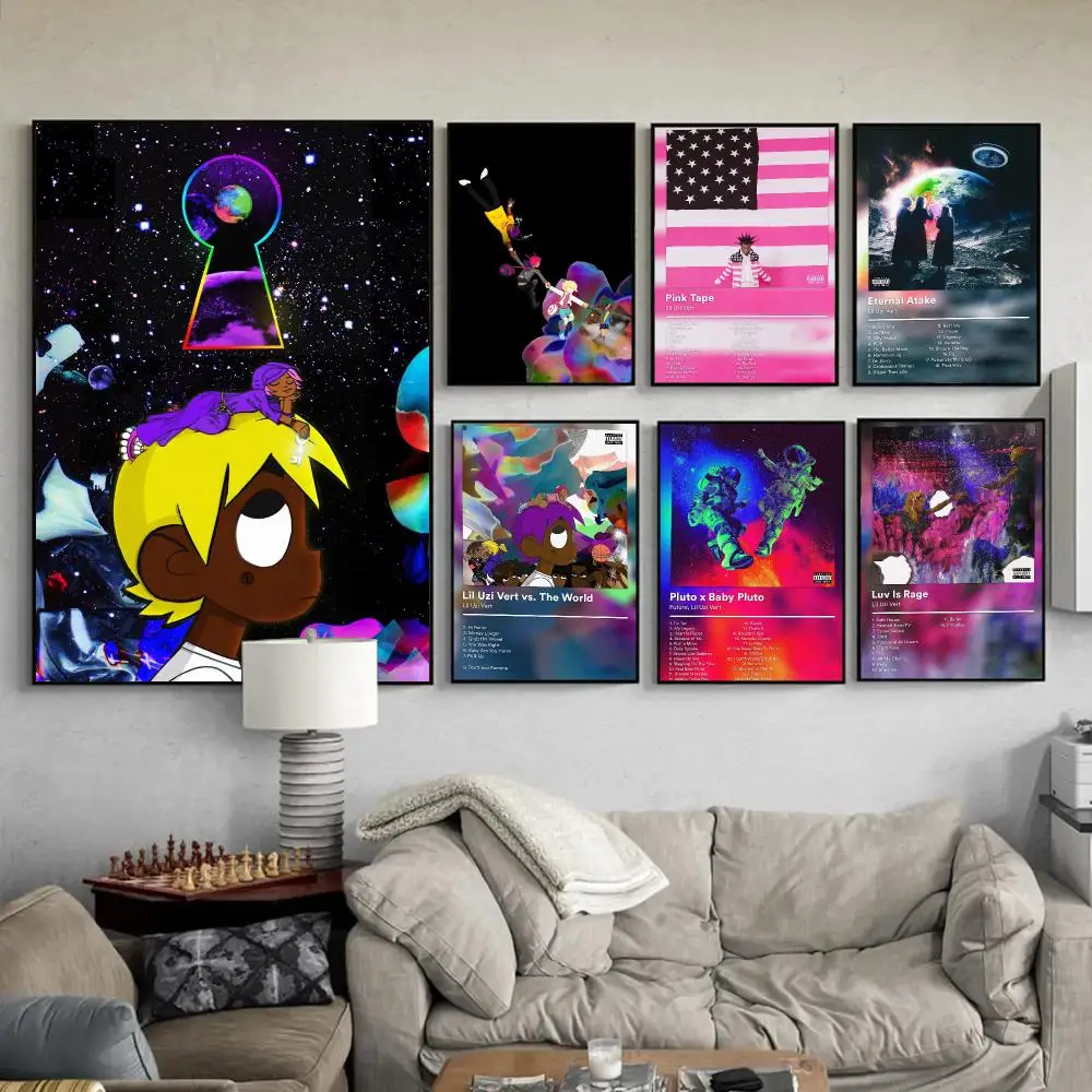Singer L-Lil Uzi Vert Poster Wall Art Poster Print Decorative Artwork for Bedroom Living Room Office Home Decoration