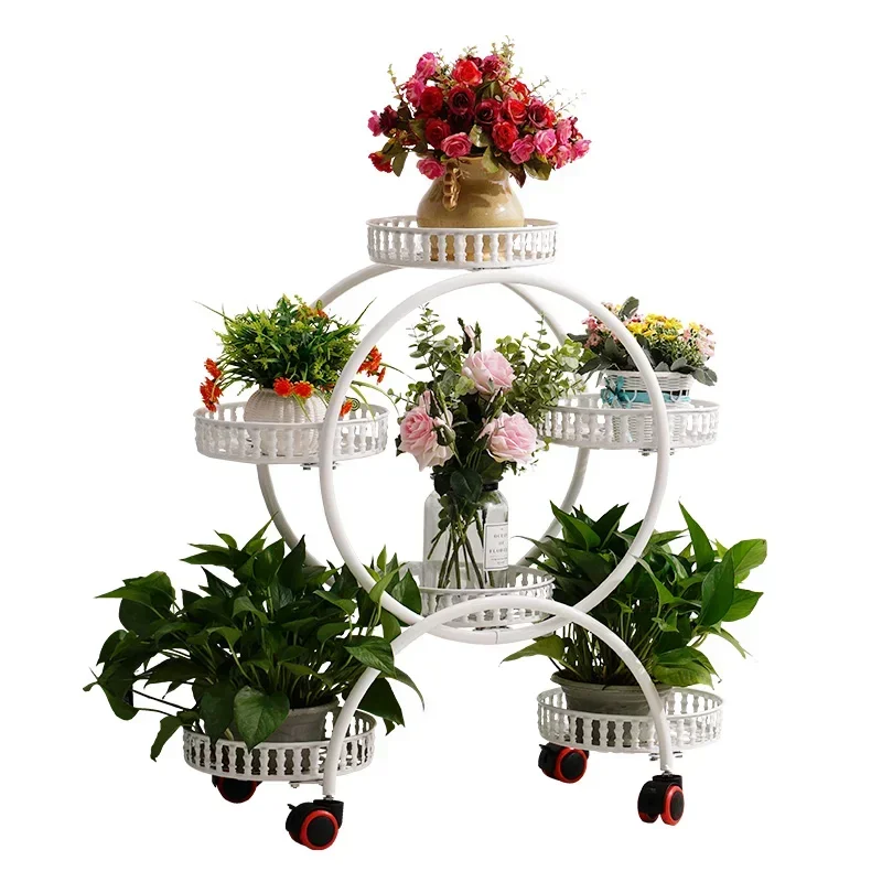 

Flower stand multi-layer indoor storage floor-to-ceiling simple household balcony shelf wrought iron living room space-saving fl