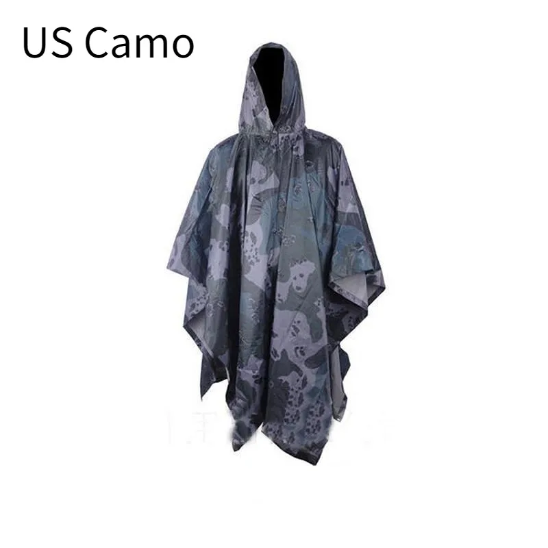 Outdoor Camping Jungle Hunting 3 in 1 Camouflage Bionic Raincoat Poncho Backpack Rain Cover