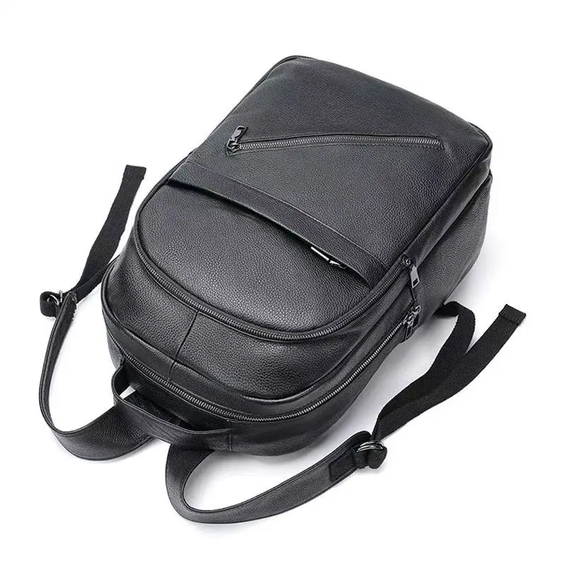 2026 New Brand Natural Cowskin Genuine Leather Men's Backpack Fashion Large Capacity Shoolbag Boy Laptop Backpack Computer Bag