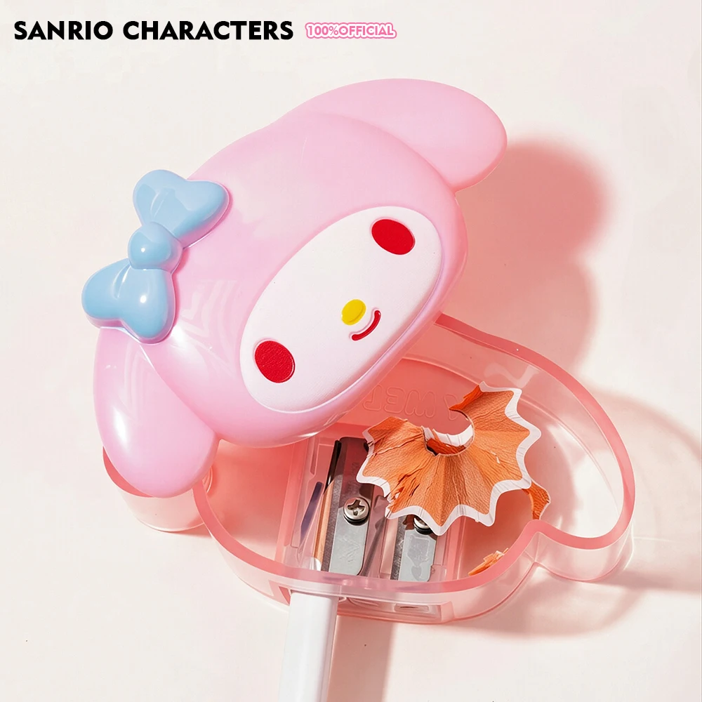 Genuine Sanrio Hello Kitty My Melody Double Hole Pencil Sharpener Portable Mini Sharpener Office School Stationery Supplies Gift