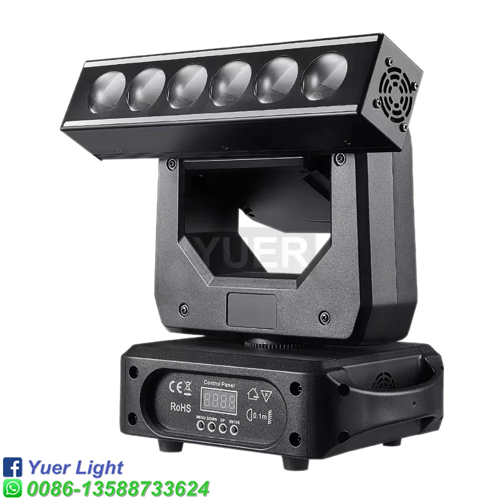 2Pcs/lot 6X20W Beam LED With Strobe Moving Head Light Dj Disco Controller LED Lamp RGBW 4in1 XYZ Moving Head Infinite rotation