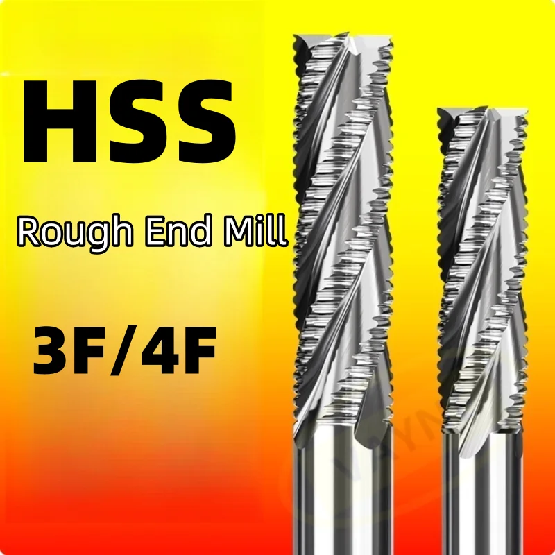

HSS 3F 4 флейты для резки грубых торцевых фрезерных станков 6 8 10 12 16 18 мм Твердосплавный инструмент Белая сталь Алюминий Латунь Резак из нержавеющей стали 1 шт.