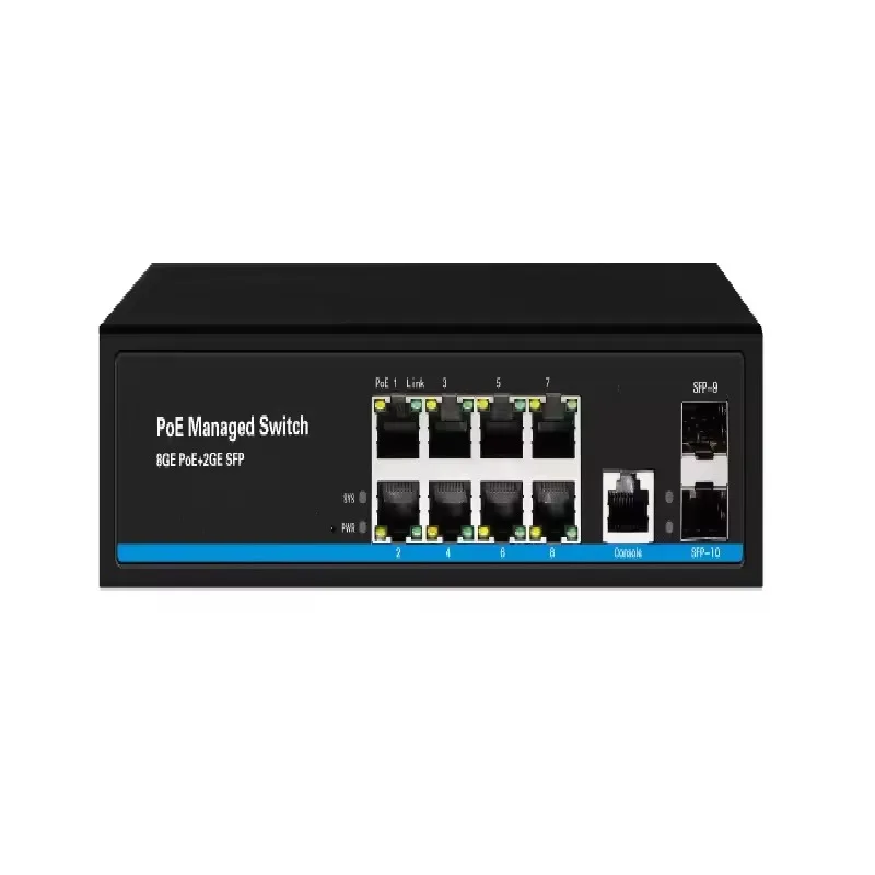 L2 Managed 8 Port 1000M Gigabit PoE Desktop Network Switch With 2G SFP Slot Uplink VLAN Managed