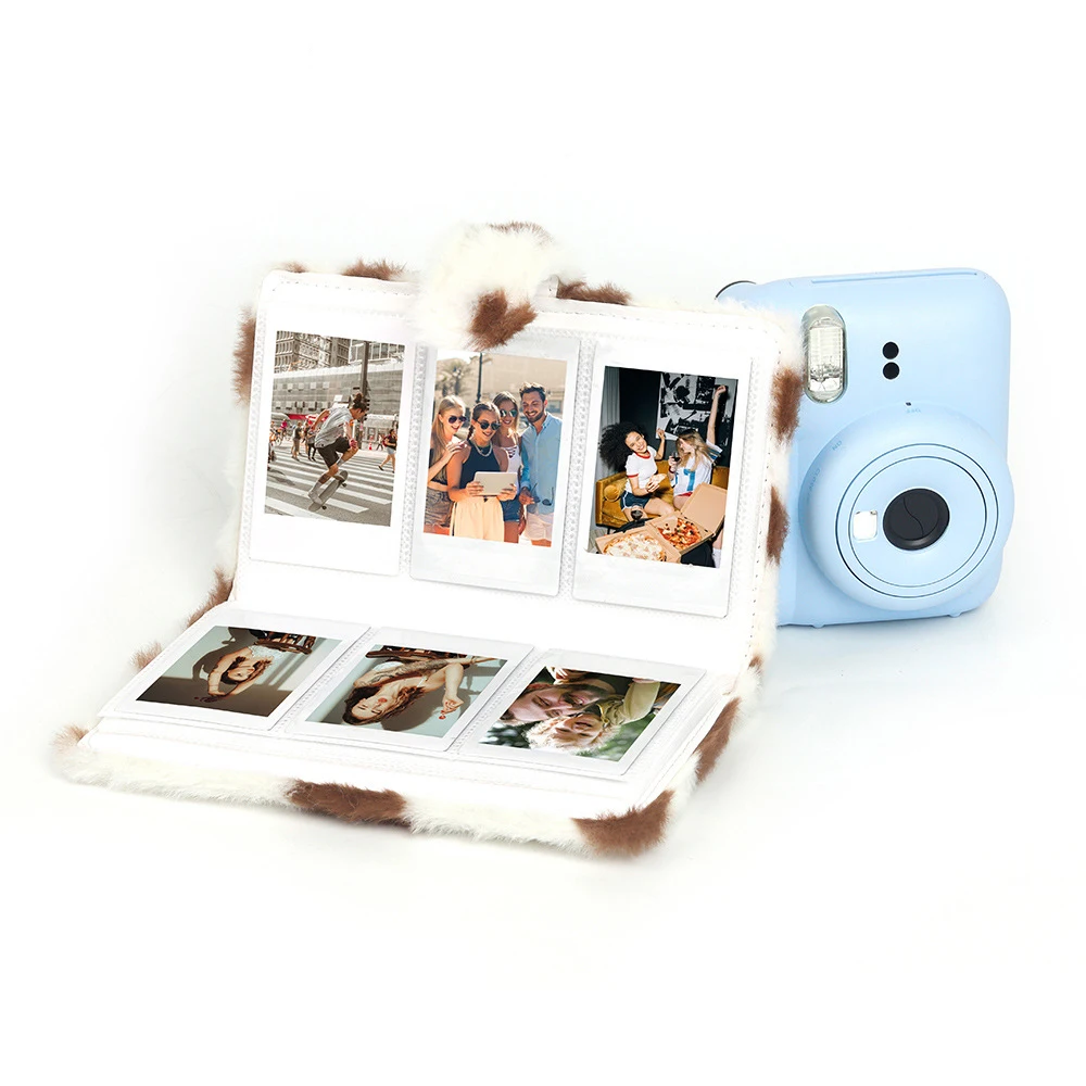 Love Plush 3-Inch 96 Pieces For Fujifilm Instax Mini Album Ins Cute Warm Plush Stamp For Mini 12 11 7+ Photo Storage Card Binder