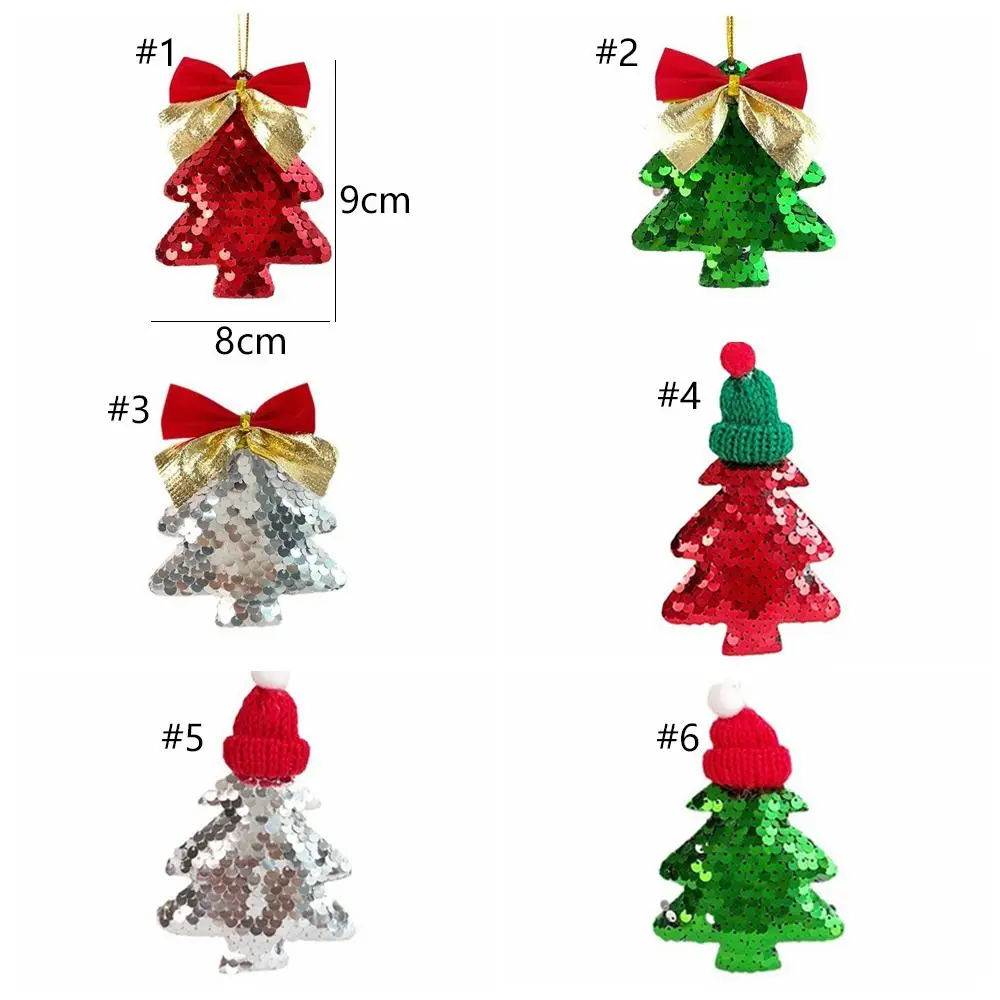 Cute Sequin Christmas Tree Ornaments Handmade Exquisite Bow Christmas Tree Pendant Plastic Merry Christmas Decoration images - 6