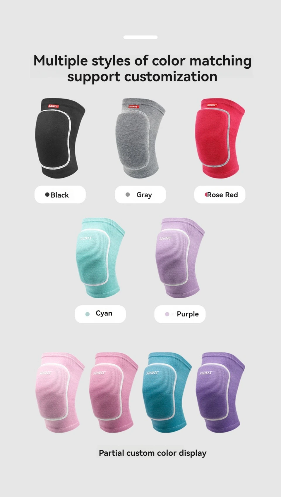 AOLIKES Volleyball-Knieschützer, Knieschützer für Damen, Herren, Kniebandage für Basketball, Volleyball, Fußball, Tanz, Yoga, Tennis, Laufen – Detail 6