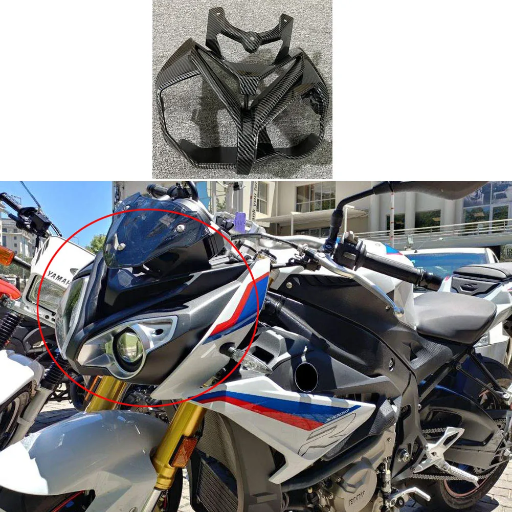 1PC Carbon Fiber Printed Motorcycle ABS Injection Front Nose Air Intake Fairing For BMW S1000R 2015 2016 2017 2018