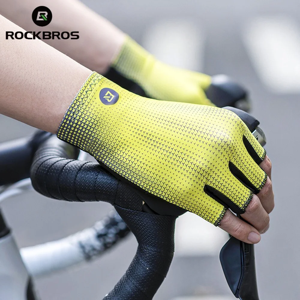 ROCKBROS Mtb Half Finger Cycling Gloves Men And Women Anti Slip Bicycle Gloves Comfortable Breathable Outdoor Cycling Equipment