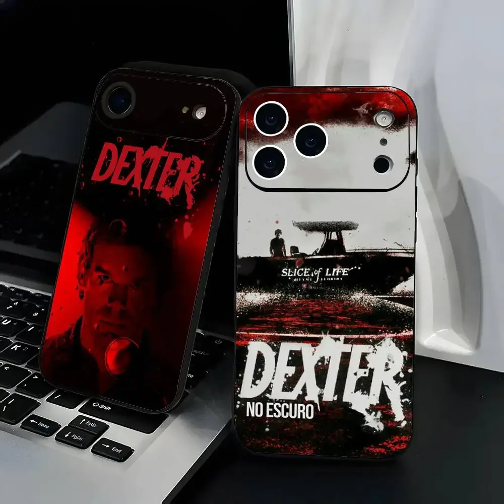 برنامج تلفزيوني D-Dexter M-Morgan جراب هاتف أنيق أسود متجمد TPU جراب هاتف For12-17. تصميم مطلي بخاخ الأشعة فوق البنفسجية