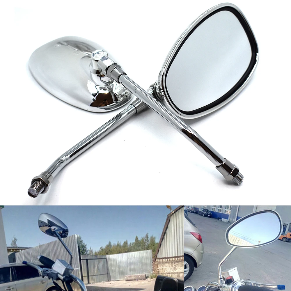 Universal Motorcycle 10mm Oval Rear View Mirrors For Honda CBR250R CBR250RR CBR300R CBR500R CBR600F CBR650F CBR600RR CBR1000RR