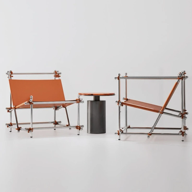 

Industrial wind stainless steel scaffolding living room rack, multi-functional storage rack