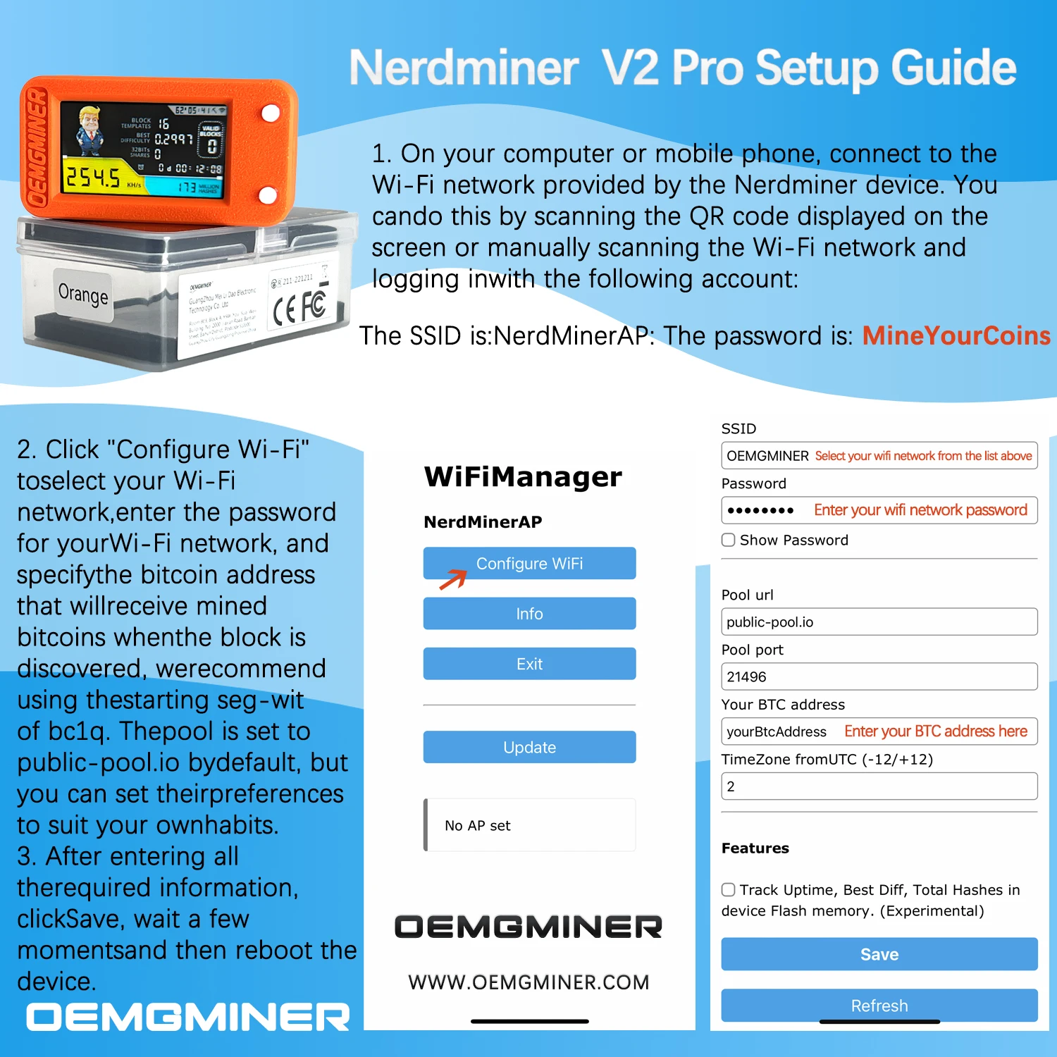 Nowy NerdMiner V2 Pro 250KH/S Edition T Display S3 Koparka Kryptowalut Lucky Solo Lottery Miner Koparka BTC Połączenie WiFi