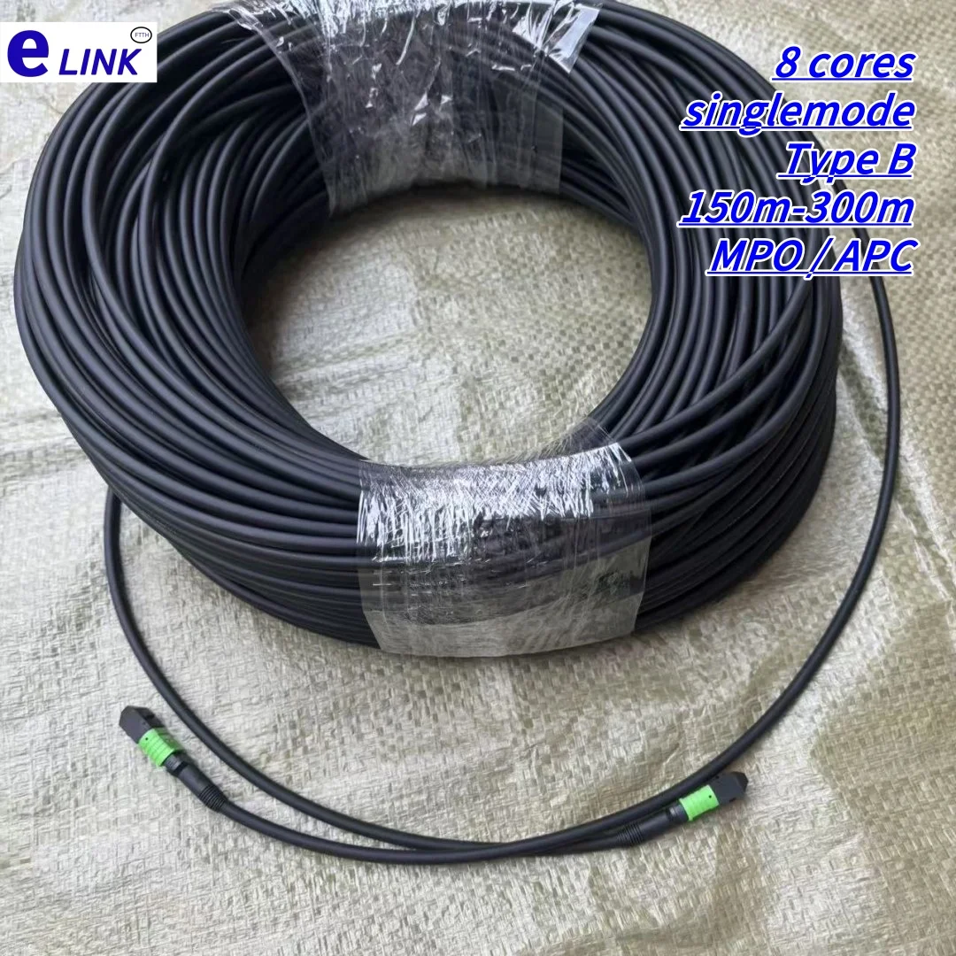 MTP Armored patch cord 150m-300m 8 cores type B TPU MPO APC 200m250m singlemode LSZH 8C SM 8 fibers optical fibre jumper outdoor