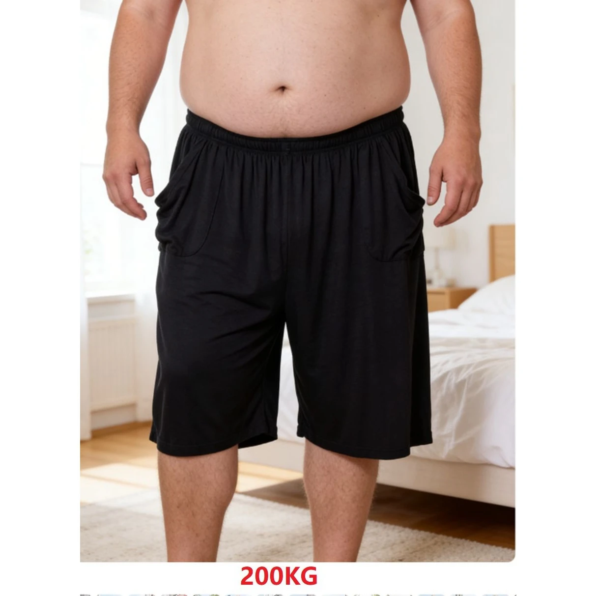 

Мужские пижамы больших размеров; мужские шорты больших размеров; из модала; удобные; дышащие.