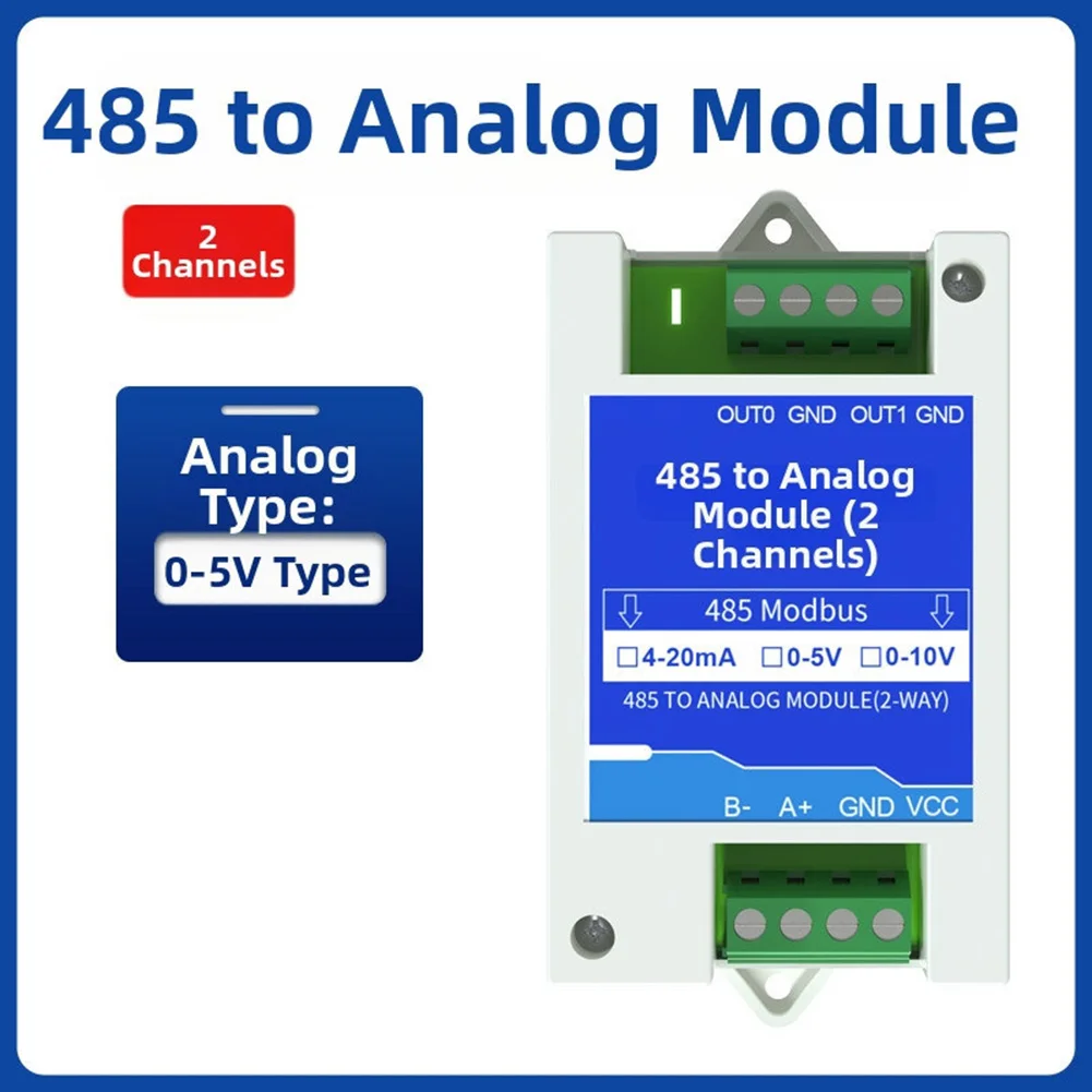 Industrial Grade RS485 to Analog Input Module with 2 or 4 Input Channels 4-20mA 0-5V 0-10V Signal Acquisition RTU Support