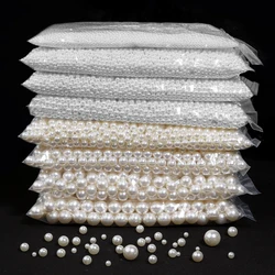 10-1000pcs Round ABS Imitation Pearl Beads Loose Beads Plastic Acrylic Spacer Bead For Jewelry Making Diy Bracelet Necklace