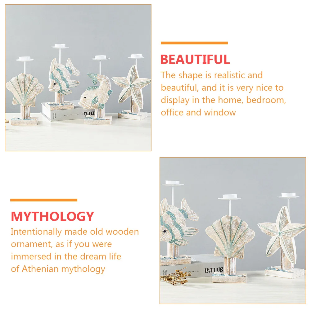 

1pc Wooden Holder Mediterranean Home Decor Style Home Decor Desktop Party Decoration Stand For Bar Shop Use