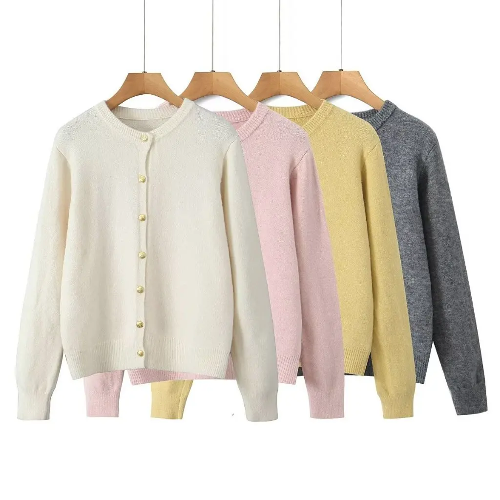 

Winter Fashion Women's Multicolor Long Sleeve Cardigan Knitted Sweater Top Cross Border C54033