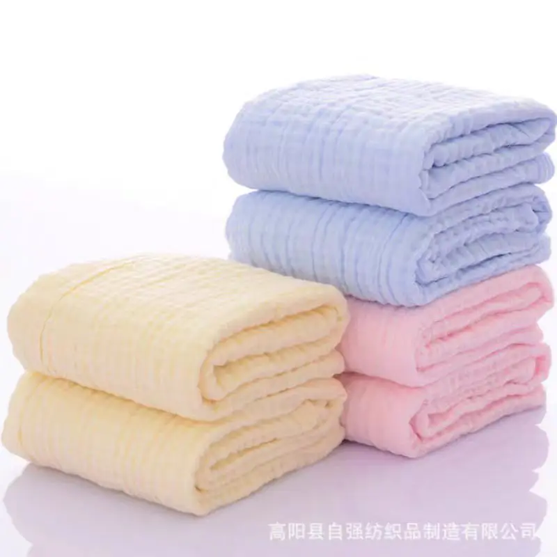 Pure cotton age 2 baby gauze bath towels Newborn cotton super soft absorbent Newborn baby bath towel 105*105cm (6 layers)