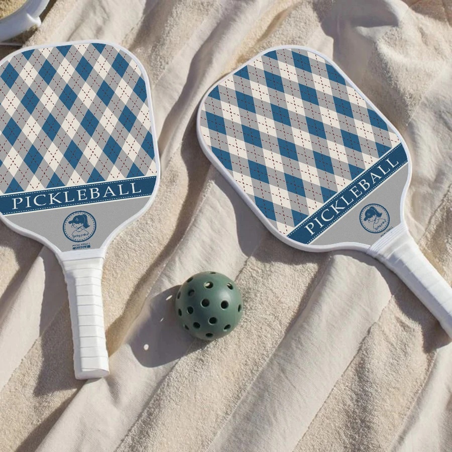 Pickleball Paddle Set with 2 Balls Trendy Pattern Pickleball Paddle Set Lightweight Pickleball Racket for Adults & Beginners